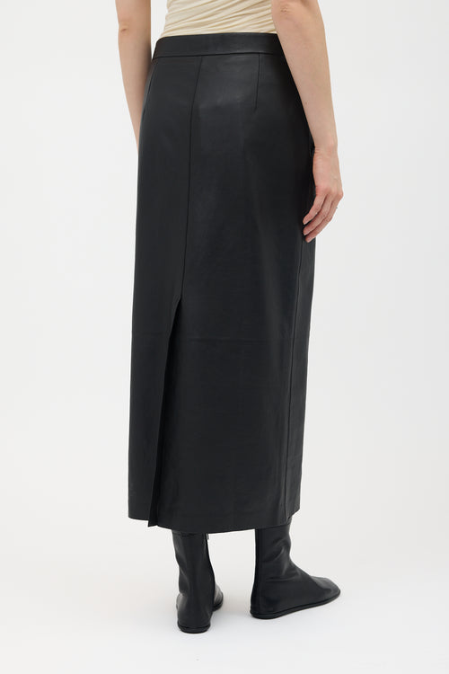 The Row Leather Sebas Midi Skirt