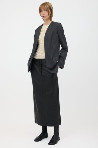 The Row Leather Sebas Midi Skirt