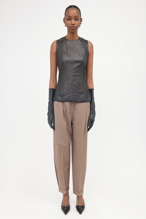 The Row Leather Sleeveless Top