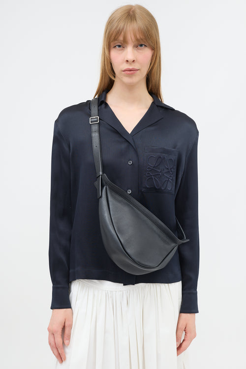 The Row Leather Small Slouchy Banana Bag