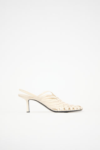 The Row Leather Woven Mule