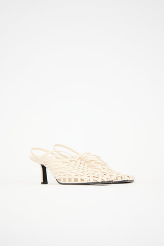 The Row Leather Woven Mule