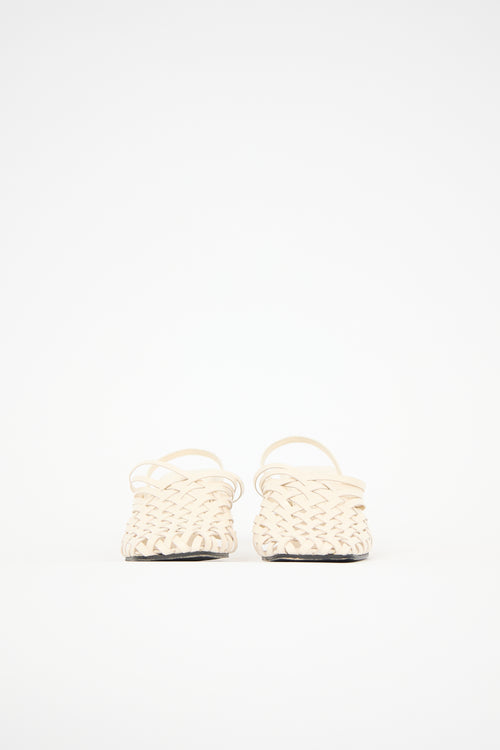 The Row Leather Woven Mule