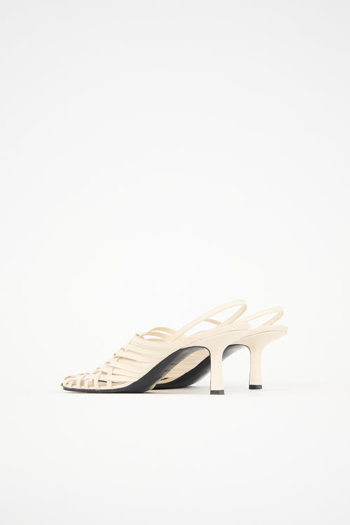 The Row Leather Woven Mule