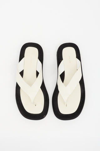 The Row Leather & Suede Ginza Sandal