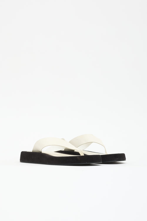 The Row Leather & Suede Ginza Sandal