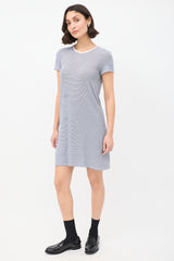 The Row Navy & White Striped T-Shirt Dress