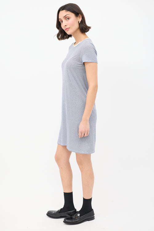 The Row Navy & White Striped T-Shirt Dress