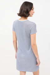 The Row Navy & White Striped T-Shirt Dress