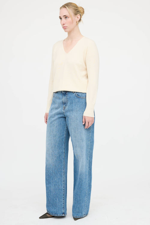 The Row Light Wash Wide Leg Jean