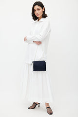 The Row Navy & Gold Nu Twin Woven Bag