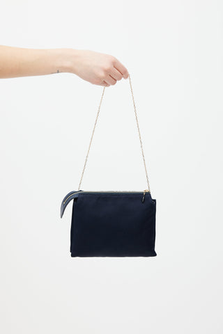 The Row Navy & Gold Nu Twin Woven Bag