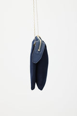 The Row Navy & Gold Nu Twin Woven Bag
