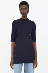 The Row Ribbed Mock Neck Top