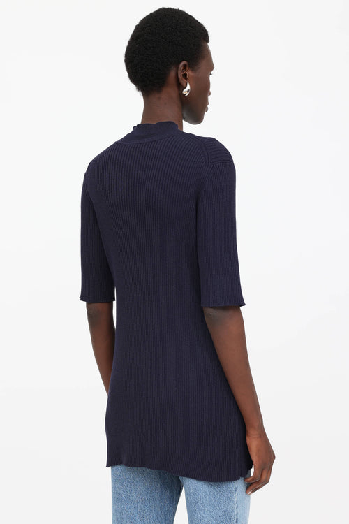 The Row Ribbed Mock Neck Top