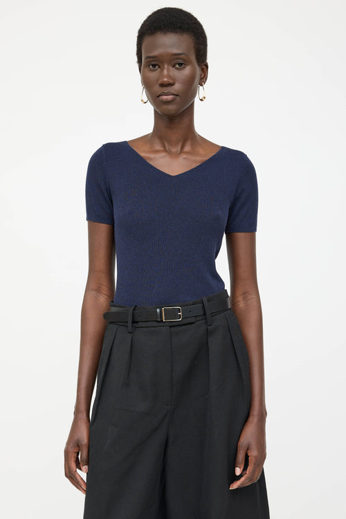 The Row Ribbed V-Neck T-Shirt