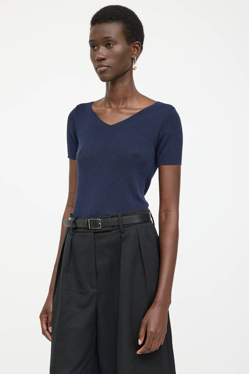 The Row Ribbed V-Neck T-Shirt