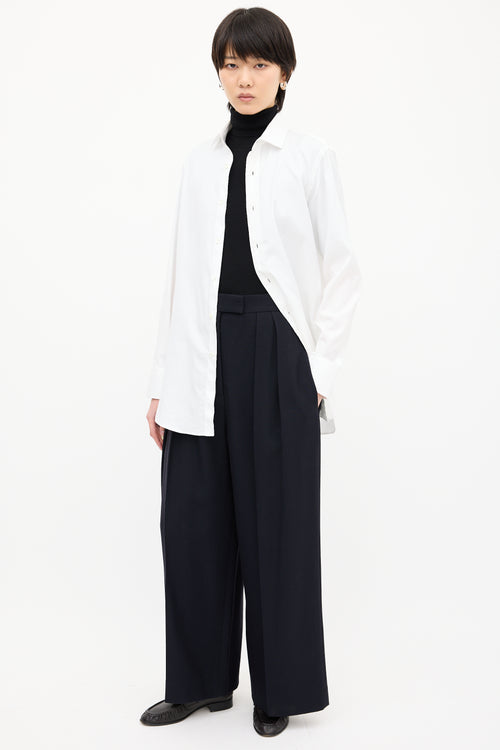 The Row Navy Roan Wide Leg Trouser