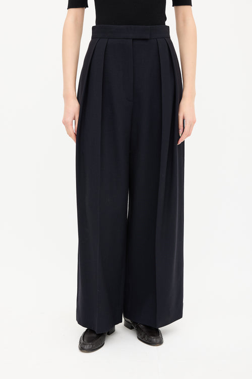 The Row Navy Roan Wide Leg Trouser