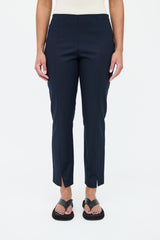 The Row Navy Centre Seam Slit Trouser