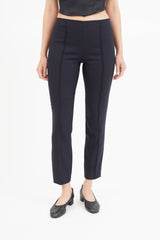 The Row Navy Wool Slim Trouser