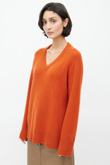 The Row Orange Wool Knit Sweater