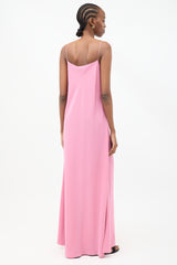 The Row Pink Silk Bell Sleeve Maxi Dress