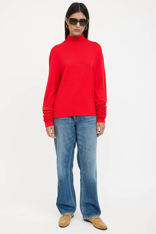The Row Wool Extended Sleeve Turtleneck
