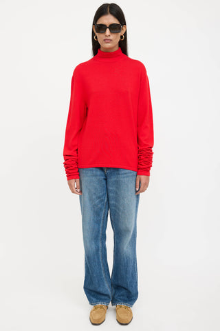 The Row Wool Extended Sleeve Turtleneck
