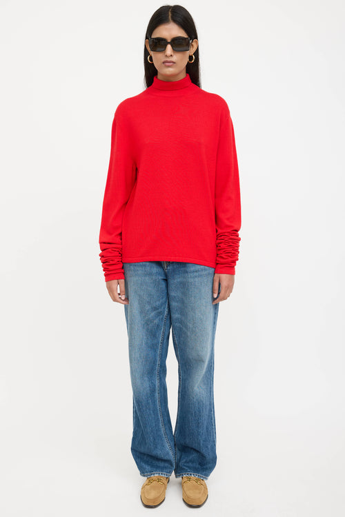 The Row Wool Extended Sleeve Turtleneck