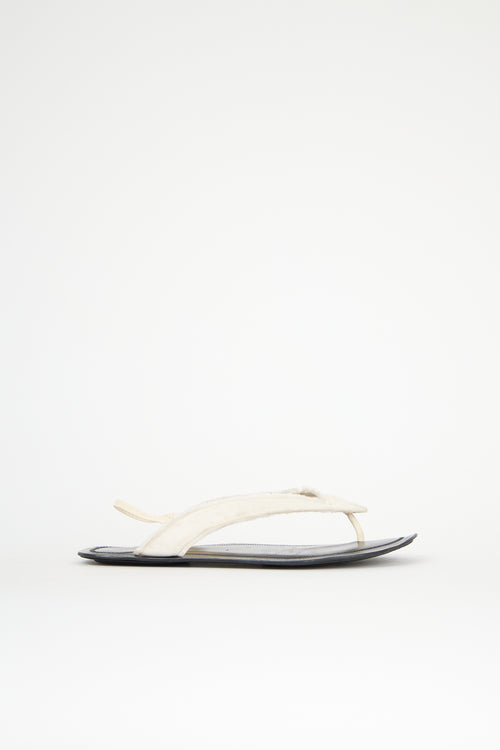 The Row Satin Fray Sandal