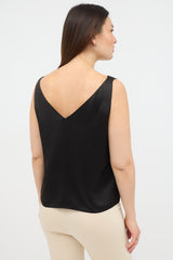 The Row Satin V-Neck Tank Top