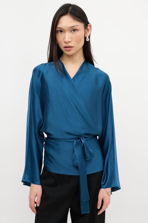 The Row Silk Wrap Blouse