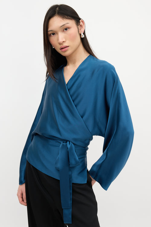 The Row Silk Wrap Blouse