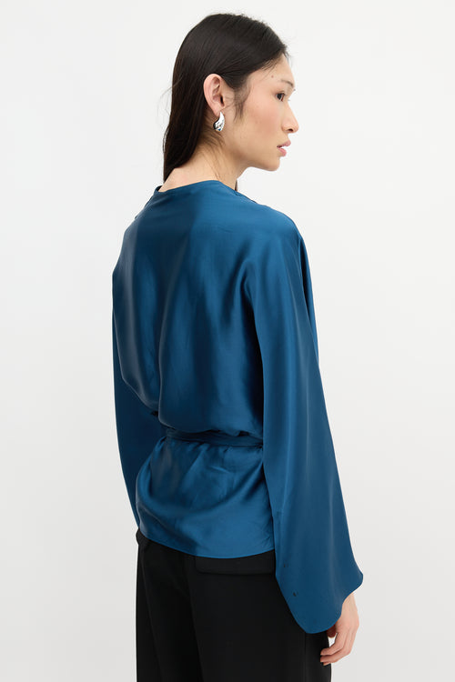 The Row Silk Wrap Blouse