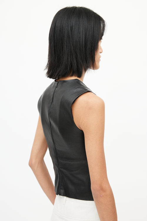 The Row Sleeveless Leather Top