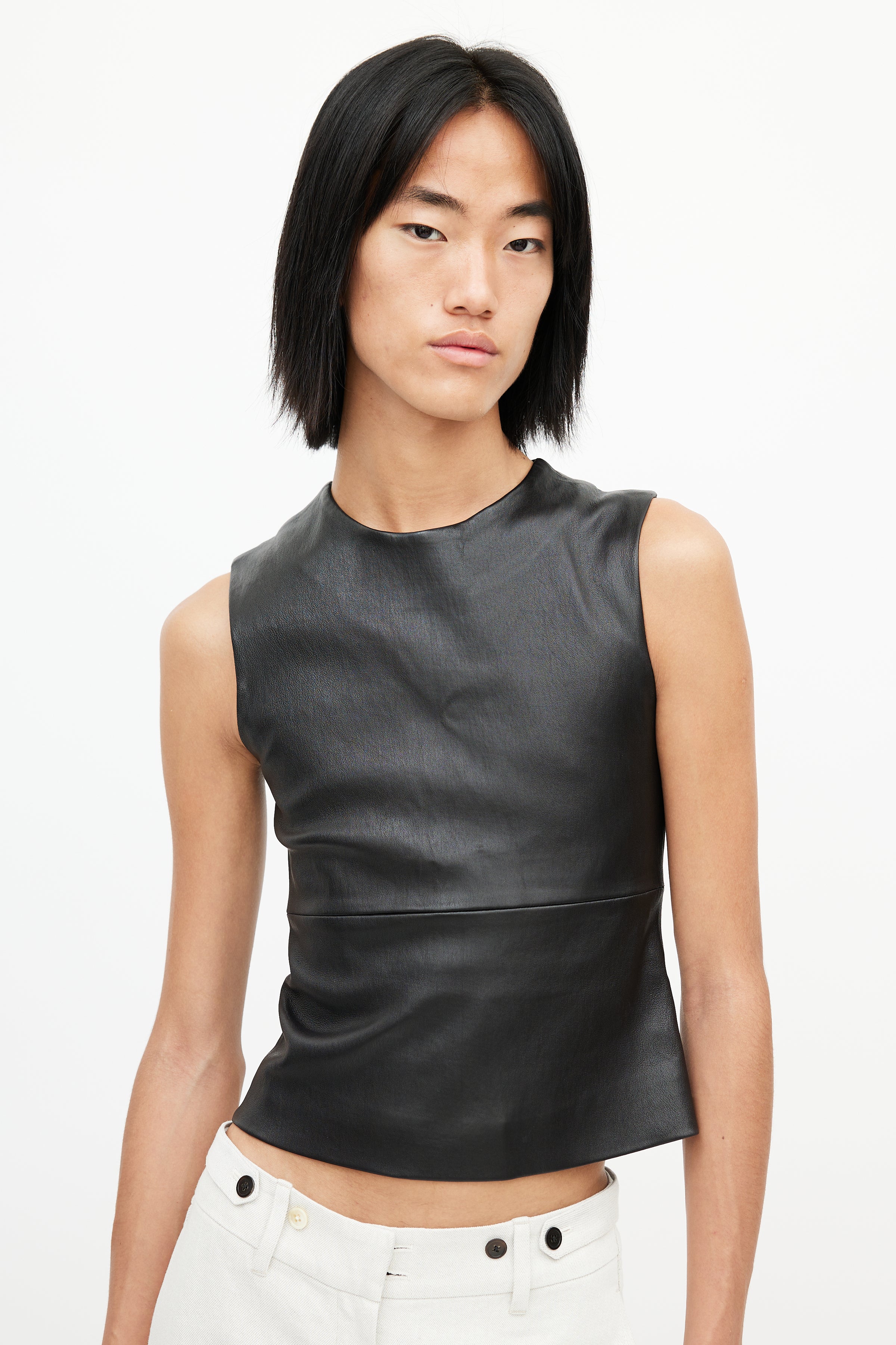 The Row // Sleeveless Leather Top – VSP Consignment