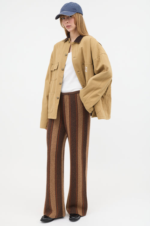 The Row Cashmere & Silk Stripe Lounge Pant