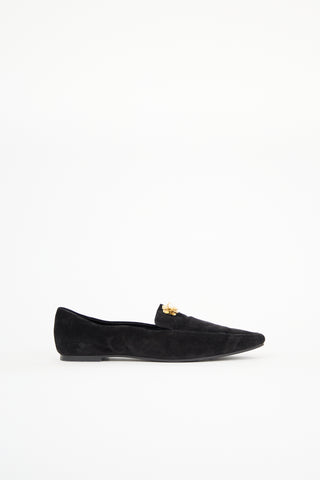 Suede Minimal Embellished Loafer