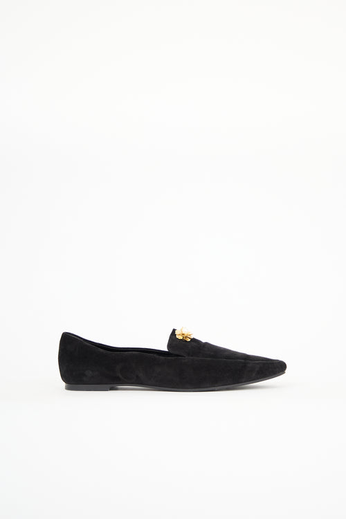 Suede Minimal Embellished Loafer