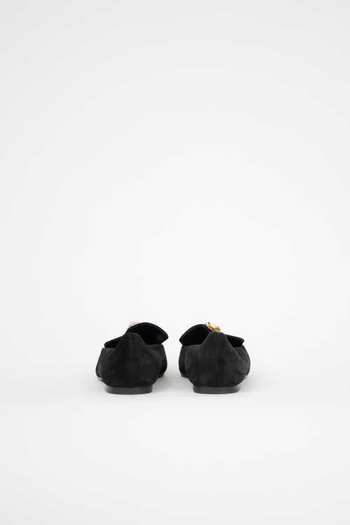 The Row Suede Charm Embellished Loafer