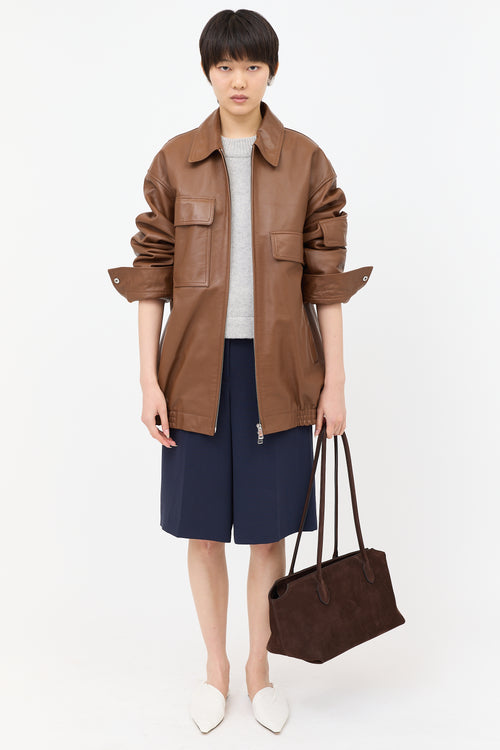 The Row Suede Terrasse Shoulder Bag