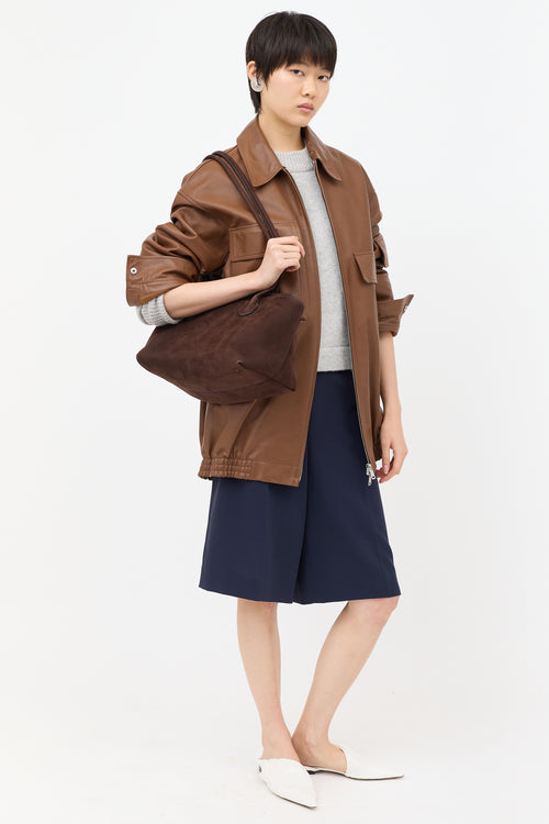 The Row Suede Terrasse Shoulder Bag