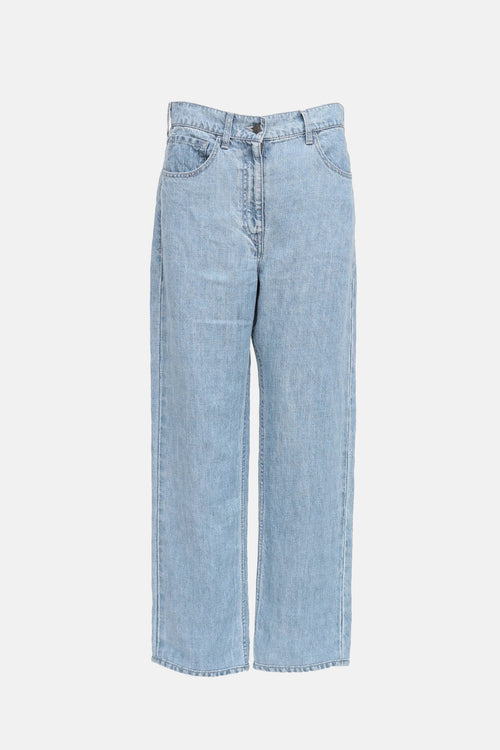 The Row Tarley Straight Leg Linen Pant