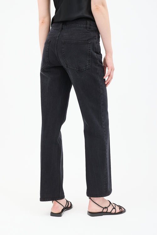 The Row Washed Black Straight Leg Jeans