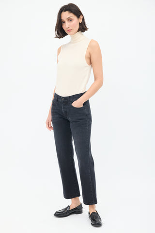 The Row Washed Black Straight Leg Jeans