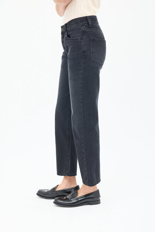 The Row Washed Black Straight Leg Jeans