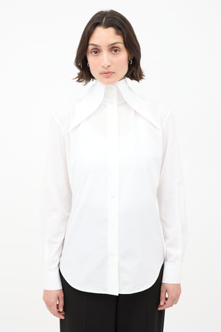 The Row White Cotton Armelle Spear Point Collar Shirt