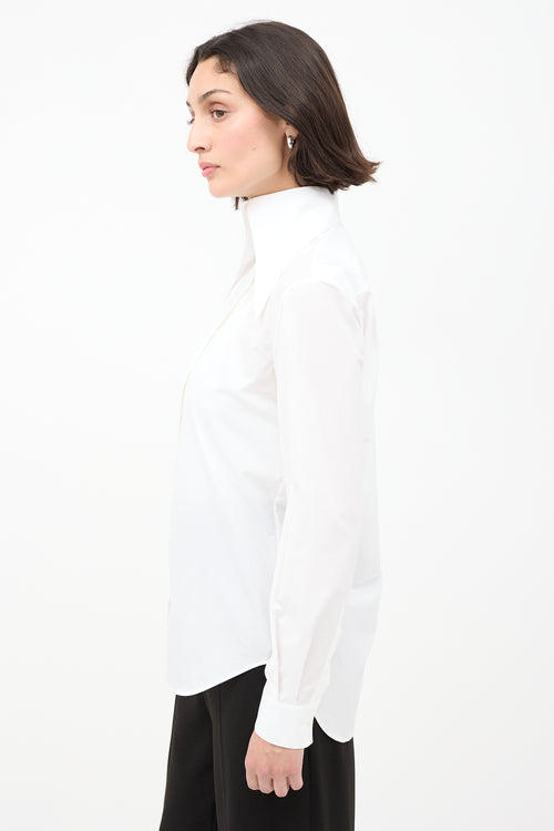 The Row White Cotton Armelle Spear Point Collar Shirt