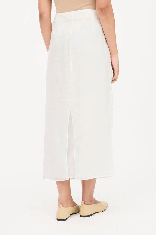 The Row Linen Slit Midi Skirt